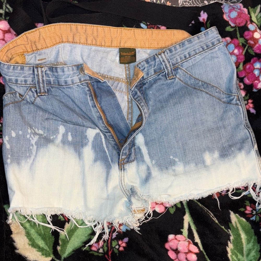 Timberland Blue and White Ombre Jean Shorts